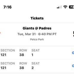 Padres vs Giantss