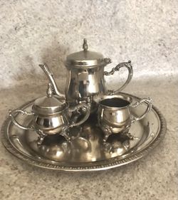 Vintage Tea Pot Set Silver Plated
