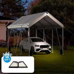 Carport Canopy 12x20FT Heavy Duty, Carport Canopy Adjustable Height, Portable Car Port Garage, Car Shelter All Weather, Grey