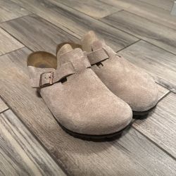 Birkenstock boston soft footbed (taupe suede leather)