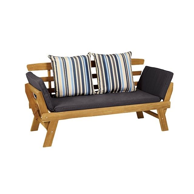NATURAL ACACIA WOOD OUTDOOR PATIO SEATING BENCH