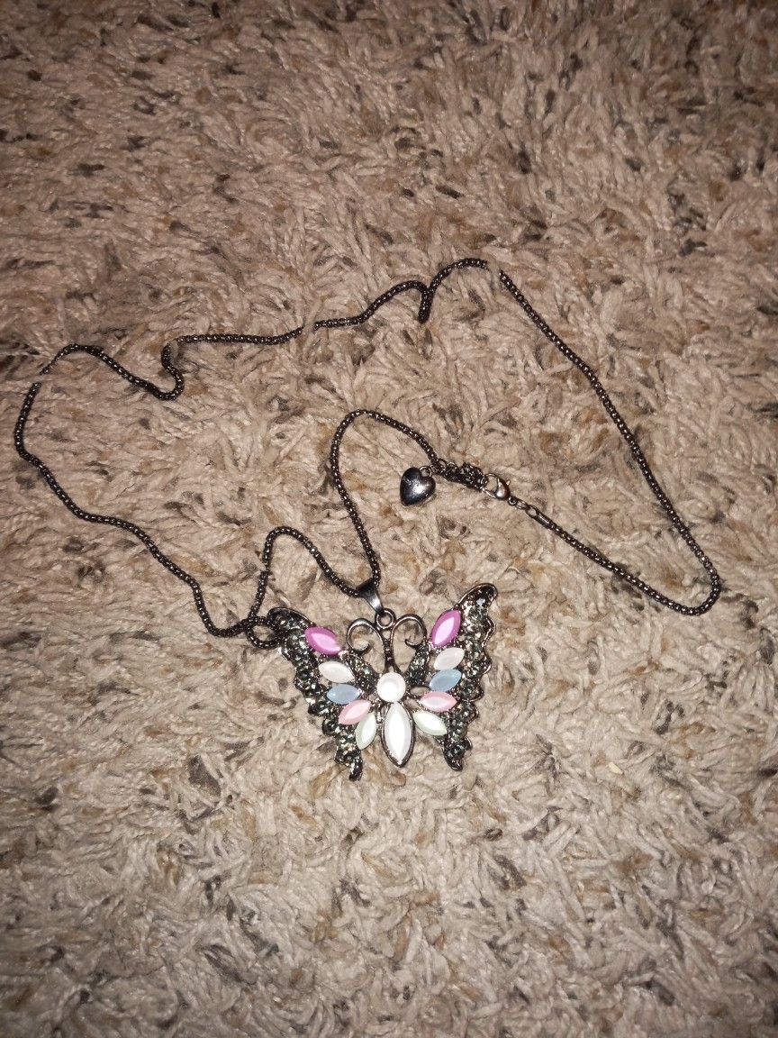 Betsy Johnson Butterfly Necklace 