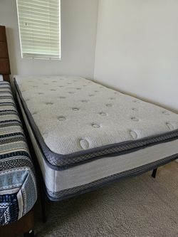 Twin XL Mattress and Metal Bed Frame