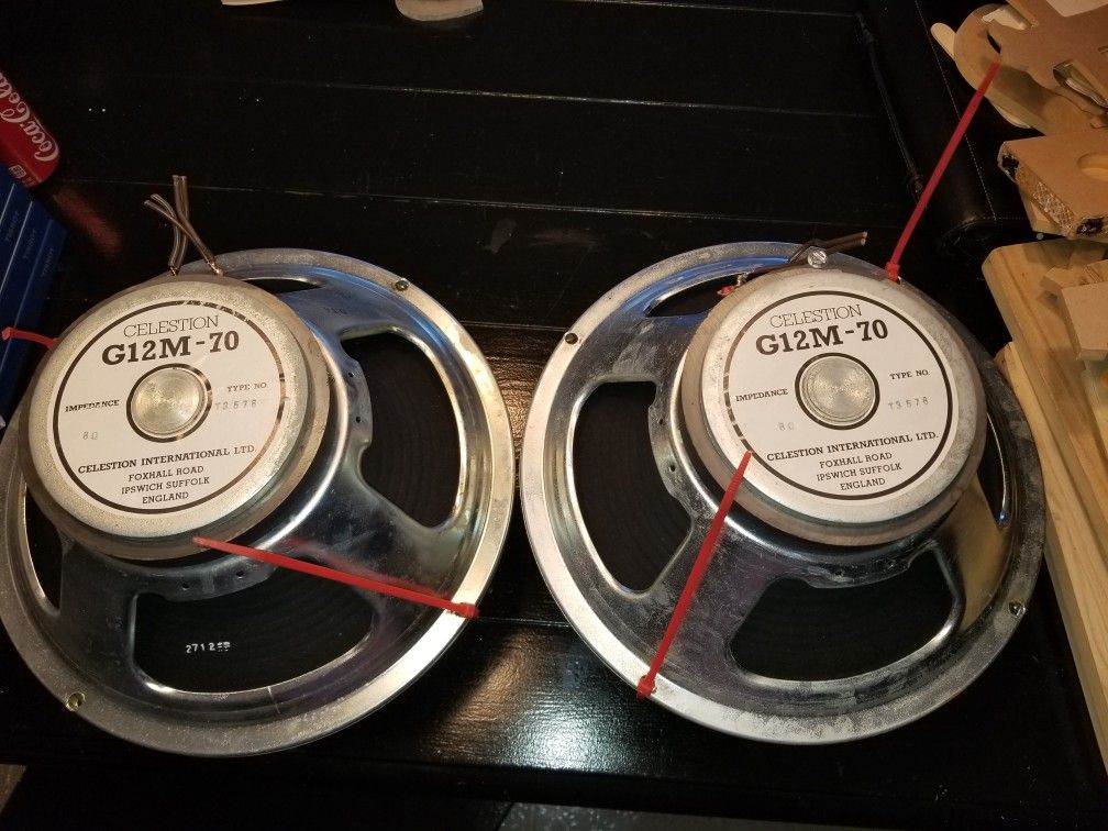 4 Vintage Celestion G12M-70 12" Guitar Speakers. Type T3576. Immaculate.
