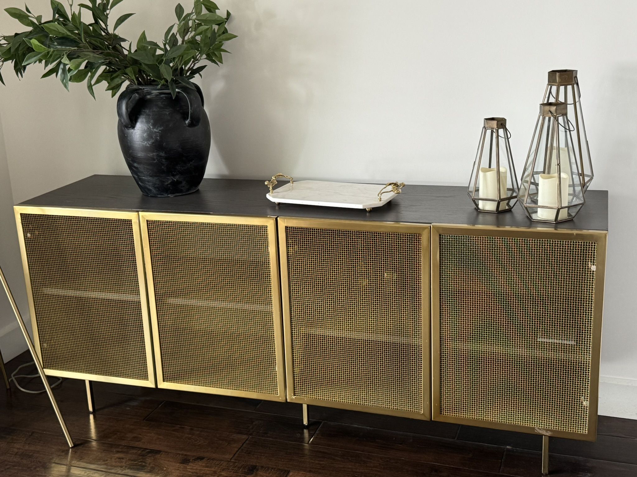 CB2 Gold Cabinet