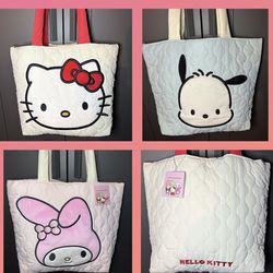 Sanrio Quilted Tote Bag Lightweight Filled Shoulder Bag