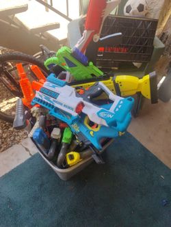 crate of Nerf guns