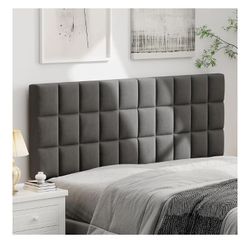 Velvet Upholstered Tufted King Size Headboard