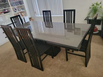 Black Dining Table and Chairs Set