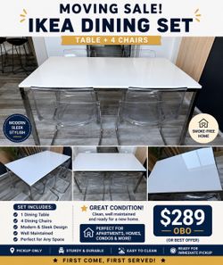 Modern IKEA Dining Set – Table + 4 Chairs – $289 OBO