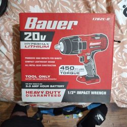 Brand New Bauer 20v Lithium 1/2 Inch impact Wrench 
