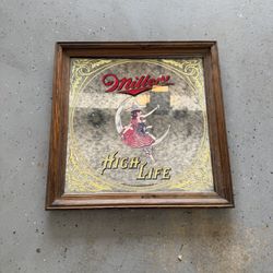 Vintage Miller High Life Beer Mirror