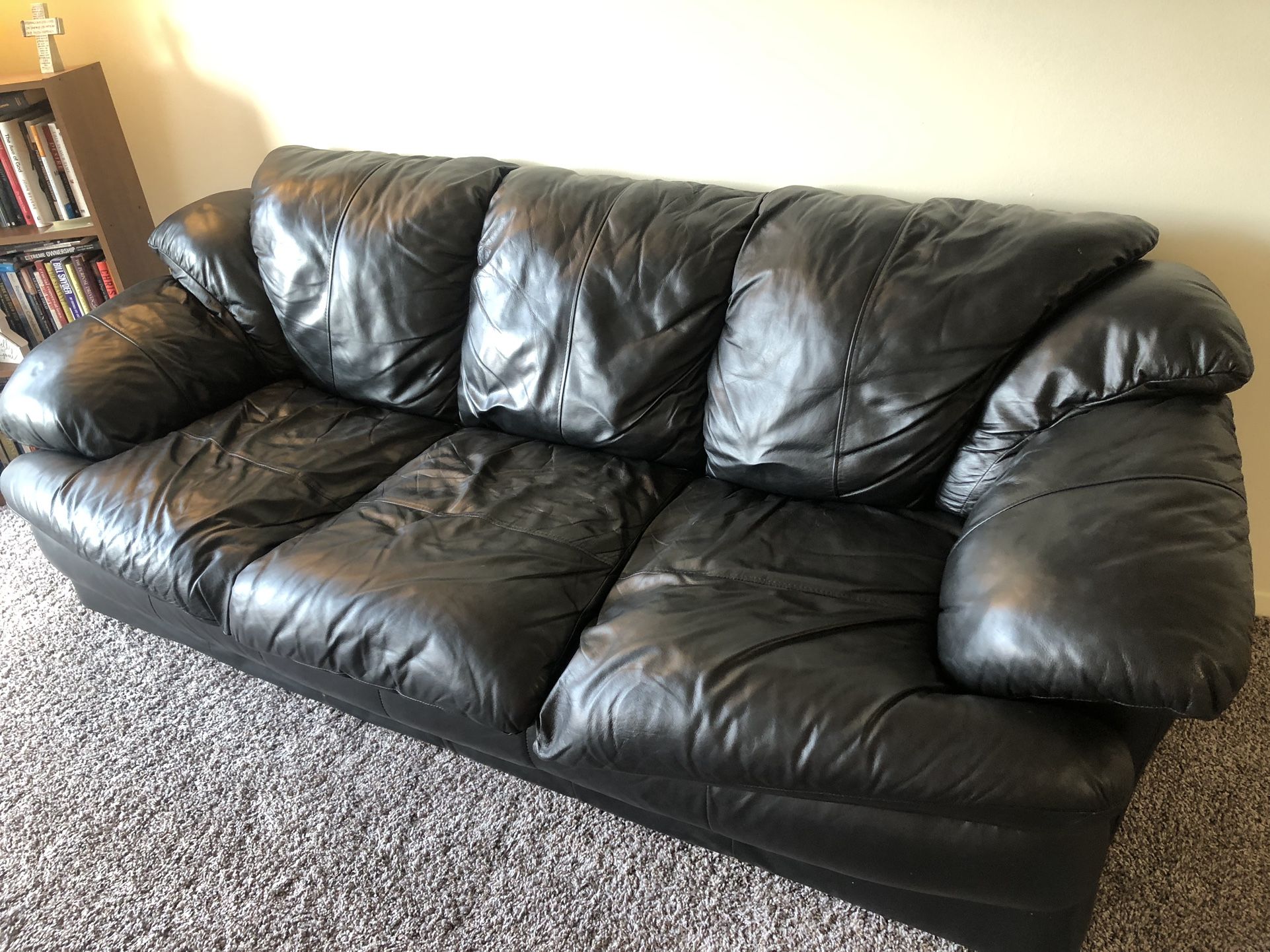 Large black Leather Couch
