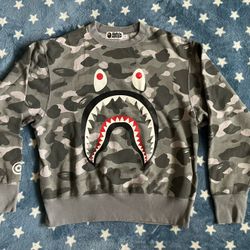 BAPE Color Camo Shark Relaxed Fit Crewneck 'Grey' 