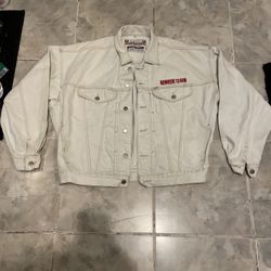 VTG 90s Nowhere To Run Van Damme Cast & Crew Denim Jacket Guess Georges Marciano