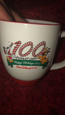 Disney 100 Years Of Magic Coffee Mugs 2 2001 Happy Holidays