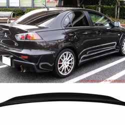 Fits 08-17 Lancer EVO X 10 MR GSR JDM Duckbill RS Gloss Black Trunk Spoiler Wing