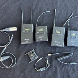 Sony UWP-V1 Wireless Lavalier Microphone Transmitters + Receivers (30/32 - 566 to 590MHz)