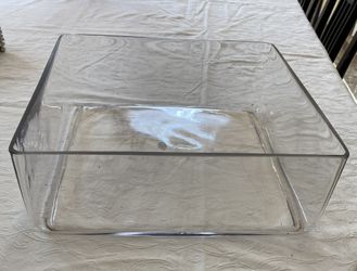 Clear Glass Square Table Vase 4" H x 12" W x 12" D 