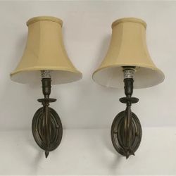 Vintage Bronze Wall Sconces Trumpet Form (No Shades If Shipping)