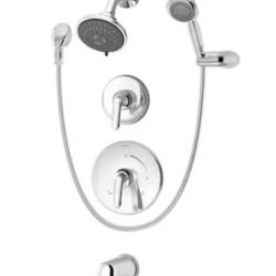 Symmons Elm Polished Chrome 2-handle Multifunction 4.1-in Round Bathtub and Shower Faucet