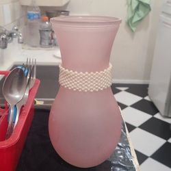 Pink Vase W Deco Around  Neck 