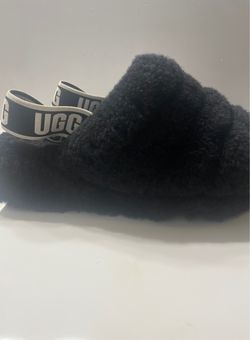 UGG Fluff Yeah Slide Slippers Black Women's Size 7 EU 38