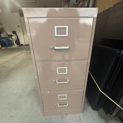 Metal Three Drawer Filing Cabinet 