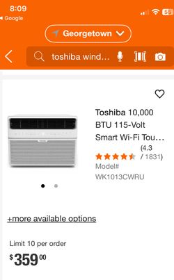 Toshiba 10,000 BTU Window unit