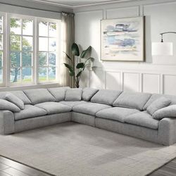 Gray Sectional Sofa L Shape - Free Delivery ✅ On Sale 🎉 ☁️ Cloud Couch☁️