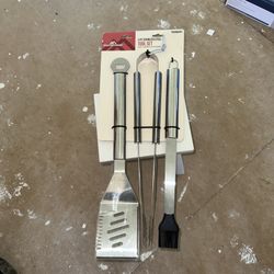 Master Forge 3 Pc Prestige Stainless Steel Tool Set For BBQ Grill Cooking NEW!!