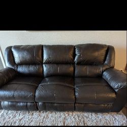 Leather Couch And Recliner 