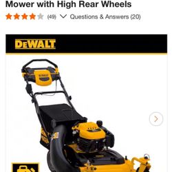 Dewalt 28 in. 224cc E-GOV Engine 3-in-1 Gas RWD Self-Propelled Lawn Mower with High Rear Wheels 