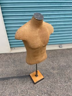 Vintage Brown Burlap Eddie Bauer Adult Male Dress Form Mannequin Body Torso Rare