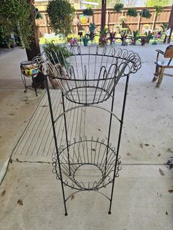Tall Doble Basket Plant Stand. Yard Art, Plants, Planters. Clay Pots. Talavera $65 each