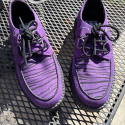 LIKE NEW TUK T.U.K PURPLE ZEBRA SUEDE MONDO CREEPER