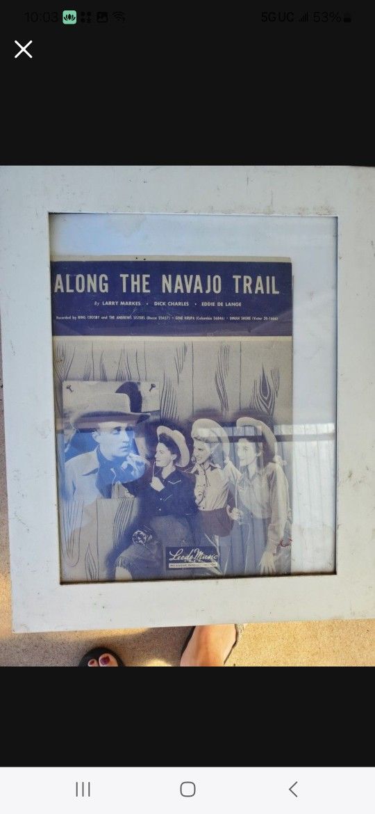 Vintage Sheet Music Along The Navajo Trail 1944 Larry Markes Dick Charles