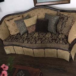 Victorian Cloth Leather Couch