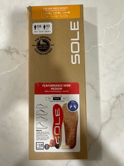 SOLE Performance Medium + Met Pads Insoles - Custom Fit, Mens 8/Womens 10