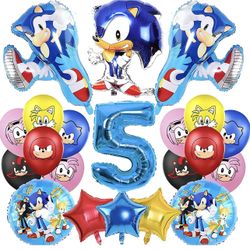 New 21PCS Hedgehog Birthday Party Balloons 