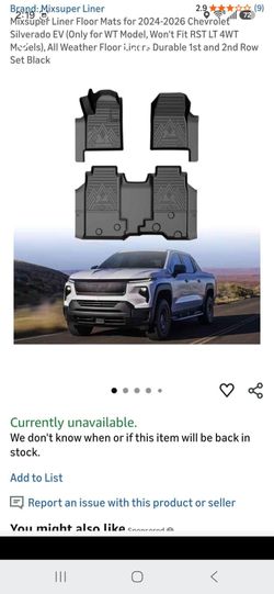 Mixsuper Liner Floor Mats for Chevy Silverado EV