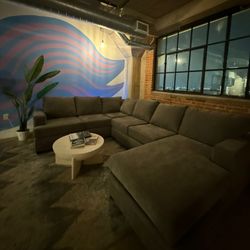 Charcoal Grey 127” U-Shaped Sectional –  New