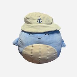 Gently used Squishmallows 16" SAMIR the Whale Plush.