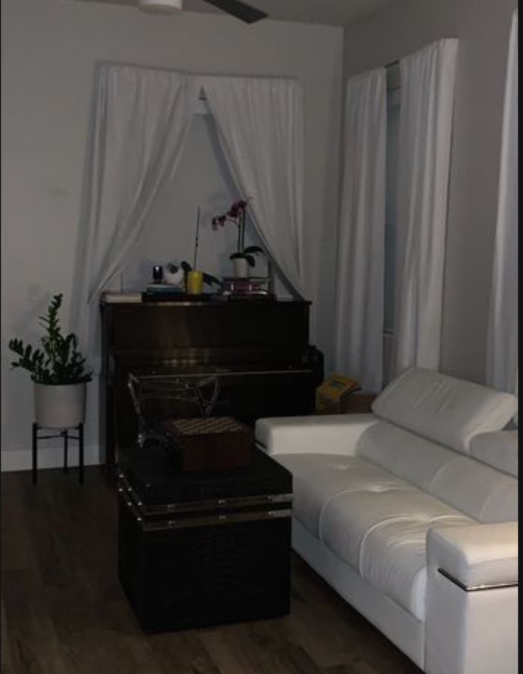White Faux Leather Couch