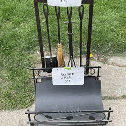 Fireplace Tools And Wood Rack