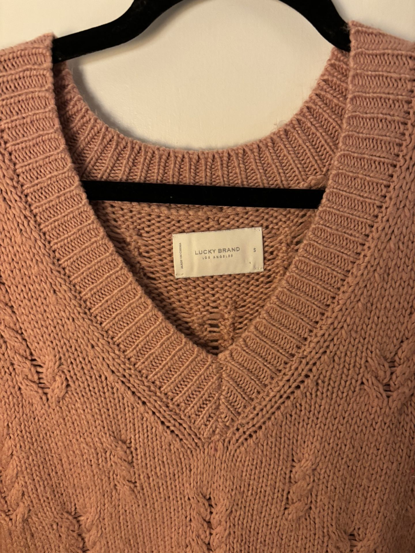 Vintage Lucky Brand V-Neck Cable Knit Sweater