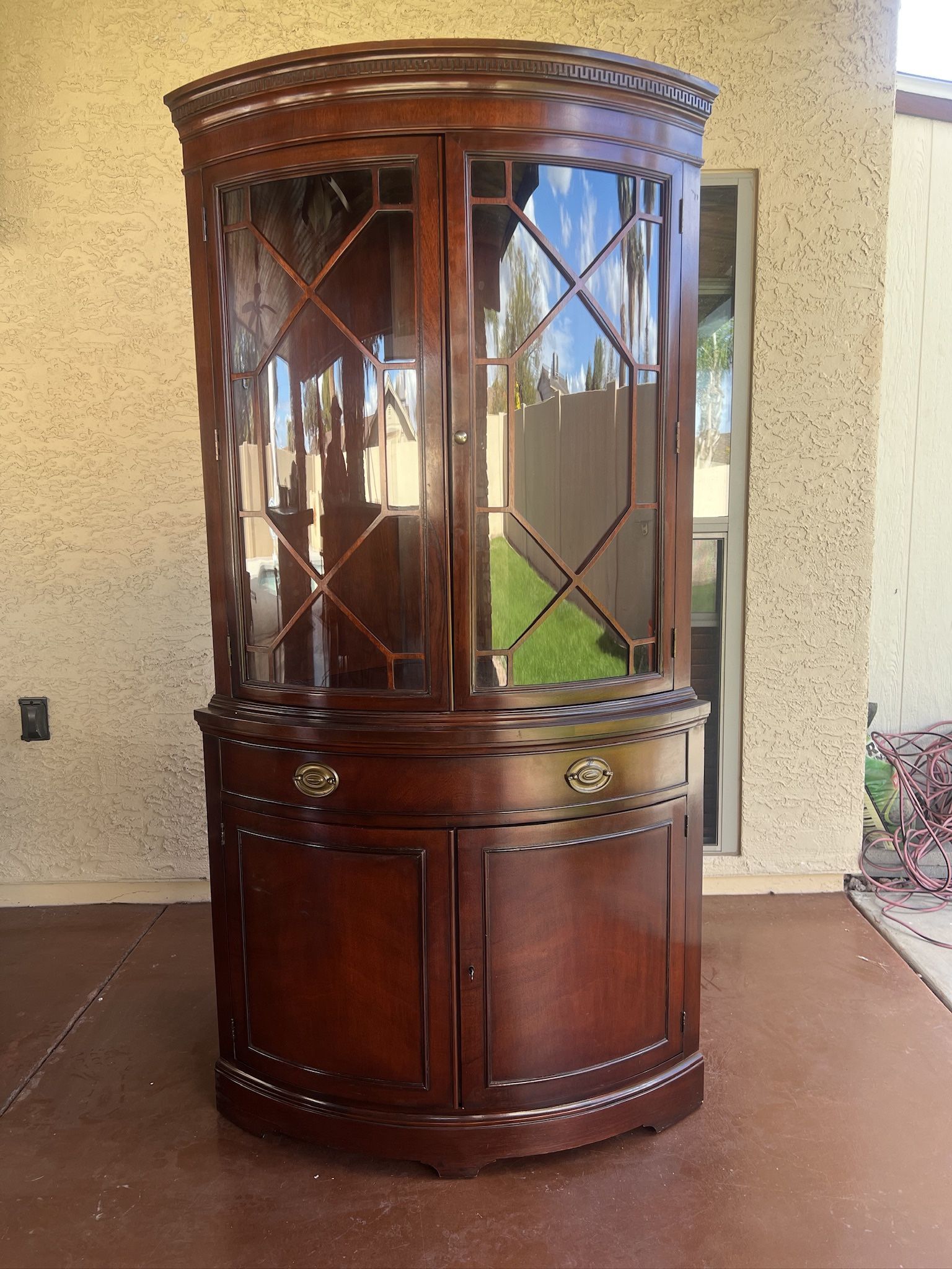 Drexel Corner Cabinet Mahogany 70”