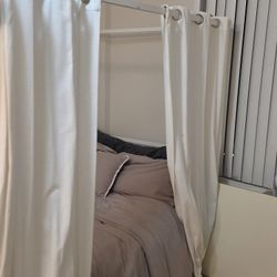 WHITE CANOPY FULL SIZE BED 