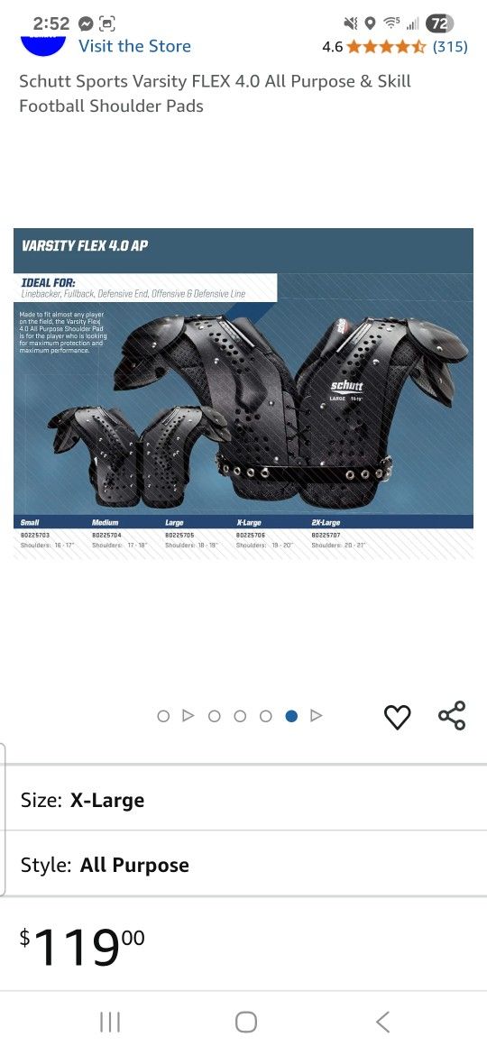 Football Shoulder Pads New