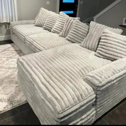 (Any Color) Brand New Super Plush Comfy Corduroy Sectional Set